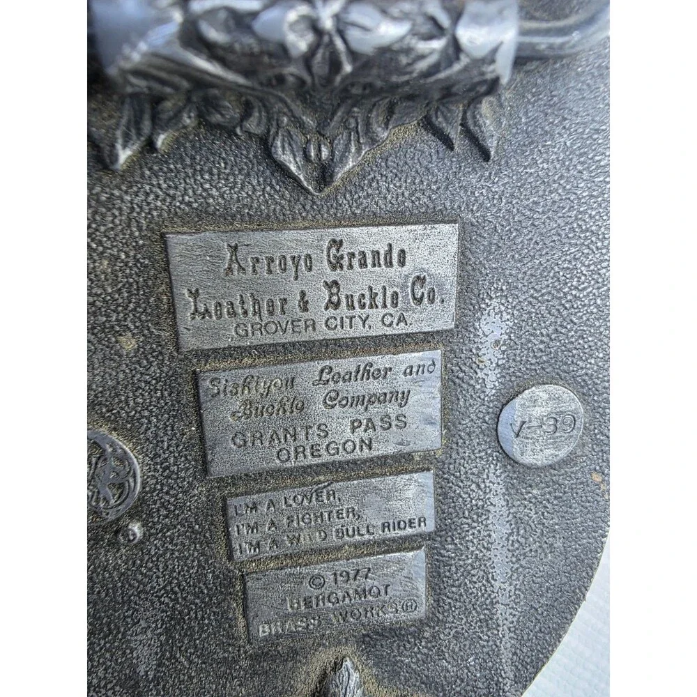 Western Cowboy rodeo belt buckle Arroyo Grande Bergamot Brassworks 1977